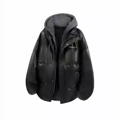 s.k. manor hill PU Leather Padded Jacket