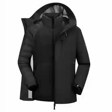 阿尔卑斯 户外防风防水纯色连帽宽松拉链长袖夹克外套 男女同款