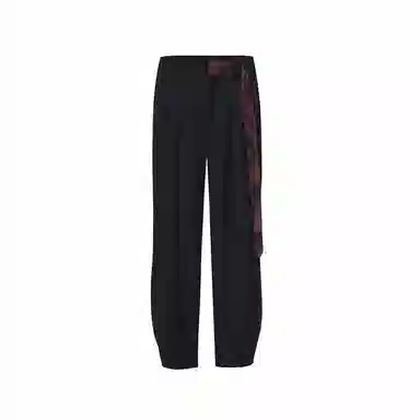 Sansheng Liubu Black Straight-Leg Pants