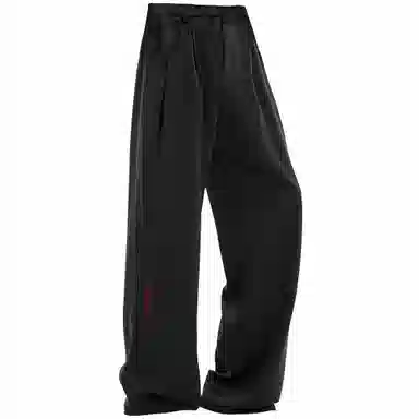 稻草人 美式高街基础纯色褶皱设计宽松垂感直筒户外降落伞兵简约运动百搭冰感系带休闲裤 男女同款