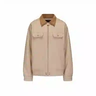 GALLIANO LANDOR Wool Corduroy Zip Jacket Khaki
