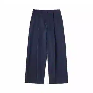 膨胀潮牌 弹力褶皱阔腿宽松纯色复古舒适百搭休闲裤 男女同款