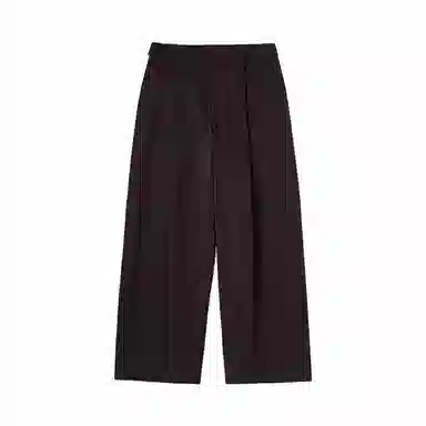 膨胀潮牌 弹力褶皱阔腿宽松纯色复古舒适百搭休闲裤 男女同款