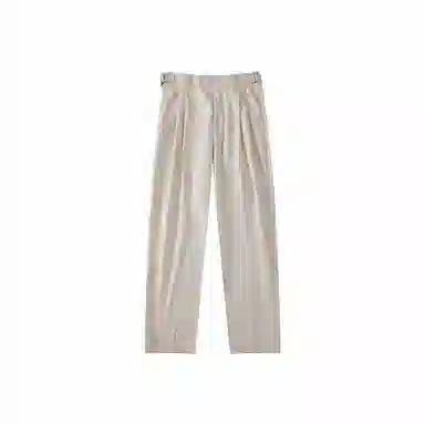 我是大卫 美式褶皱直筒侧边可调节腰带垂坠感免烫宽松休闲裤 男女同款