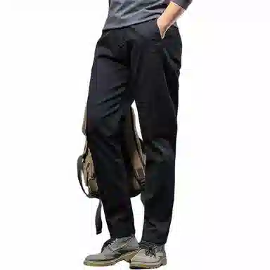 季言 弹力直筒修身纯色厚实长裤子休闲裤 男款