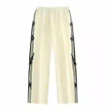 三体 水滴战舰末日之战系列 条纹撞色线条抽绳直筒宽松高街潮牌舒适时尚基础款学生多巴胺日常个性休闲裤 男女同款