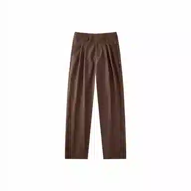 我是大卫 韩系宽松直筒双褶皱中腰商务百搭垂坠高级感休闲裤 男女同款