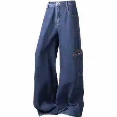 FUERZA Wide Leg Jeans Deep Blue