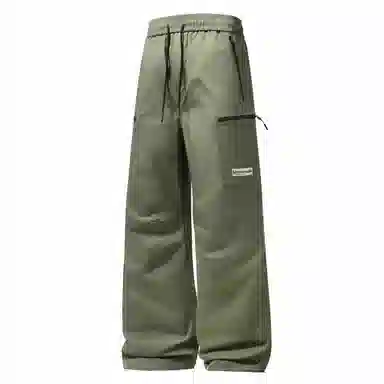 大卫贝肯 美式复古简约纯色百搭宽松舒适户外出行防风防水休闲工装裤 男女同款 黑色