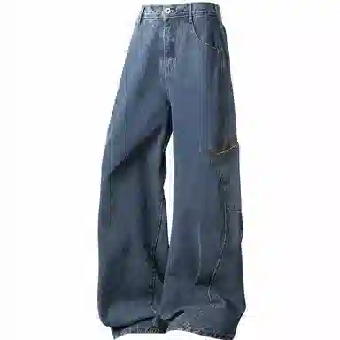 FUERZA Wide Leg Jeans Deep Blue