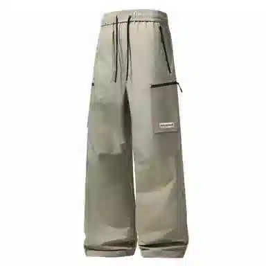 大卫贝肯 美式复古简约纯色百搭宽松舒适户外出行防风防水休闲工装裤 男女同款 黑色