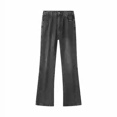 敦煌博物馆 美式复古废土风垂感舒适简约水洗做旧黄泥染微喇牛仔裤 男女同款