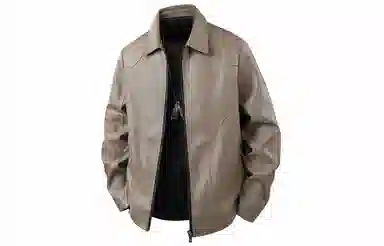 A.X.S.K Classic Zipper Leather Jacket Black