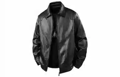 A.X.S.K Classic Zipper Leather Jacket Black