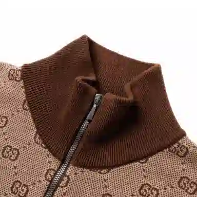 Gucci Jacquard Knit Bomber Jacket