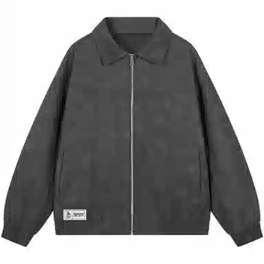 帕丁顿熊 美式简约字母街头复古设计扎染宽松翻领皮衣 男女同款