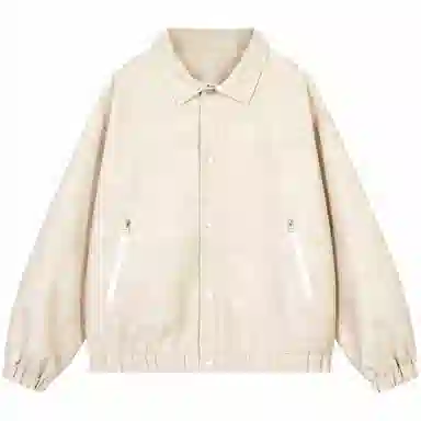 帕丁顿熊 简约字母美式街头复古设计扎染夹克宽松休闲防风防水翻领单排扣皮衣 男女同款