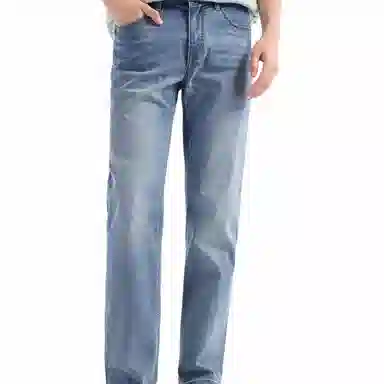 九牧王男裤专家 轻盈舒适透气速干修饰腿型中腰设计牛仔裤 男款 深蓝