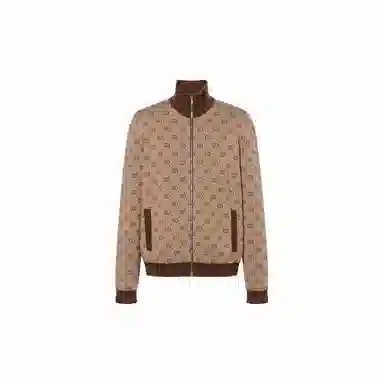 Gucci Jacquard Knit Bomber Jacket