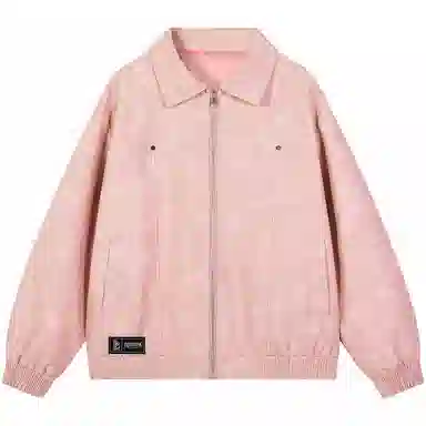 帕丁顿熊 美式简约字母街头复古设计扎染宽松翻领皮衣 男女同款