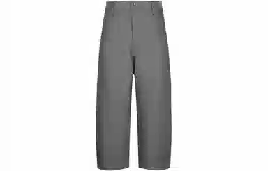 速写 绵羊毛宽松直筒休闲裤 男款 杂黑