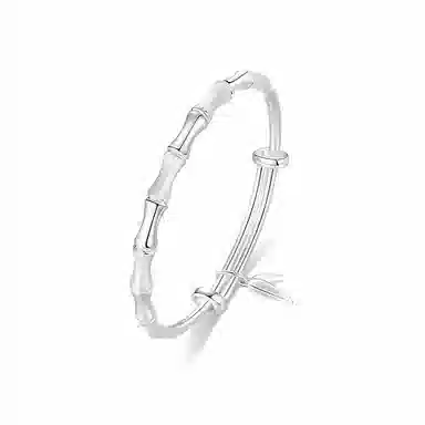 希遇 竹节 竹报平安竹叶实心推拉 合金 手镯 男女同款情侣款