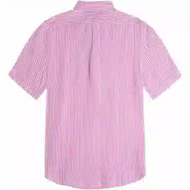 Polo Ralph Lauren Striped Pony Logo Linen Shirt Pink