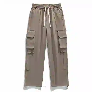 国际米兰足球俱乐部 美式纯色简约多口袋百搭系带直筒工装裤 男女同款