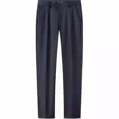 梦特娇 纯色中腰拉链微弹直筒西装裤 男款