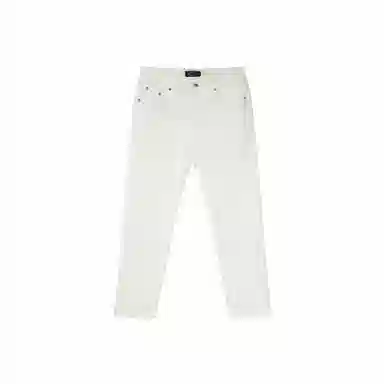 我是大卫 休闲时尚修身九分裤韩版潮牌简约百搭牛仔裤 男女同款 白色