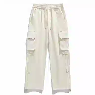 国际米兰足球俱乐部 美式纯色简约多口袋百搭系带直筒工装裤 男女同款