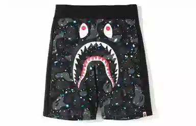 A BATHING APE Space Camo Shark Sweat Shorts