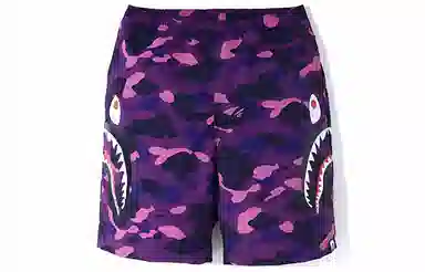A BATHING APE Shark Series Color Camo Shorts Purple