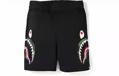 A BATHING APE DOUBLE KNIT SIDE SHARK SHORTS