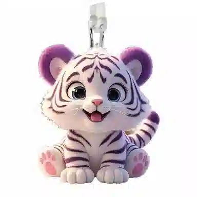 千桐 可爱小老虎 创意手机防尘塞 小书包可爱时尚潮流装饰#好运 亚克力 挂件 男女同款情侣款