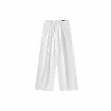 我是大卫 冰丝垂感直筒宽松透气慵懒风褶皱阔腿休闲裤 男女同款