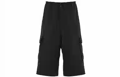 Y-3 Wool Cargo Shorts Black