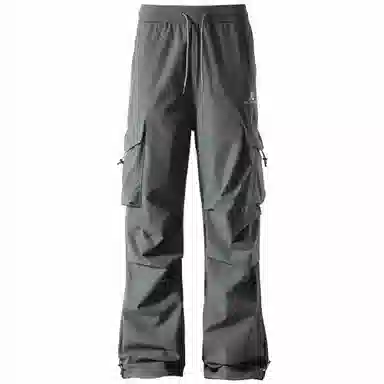 稻草人 美式高街潮流复古系带无性别主义凉感速干亲肤舒适防紫外线高级感纯色简约时尚大口袋通勤户外耐磨机能休闲工装裤 男女同款