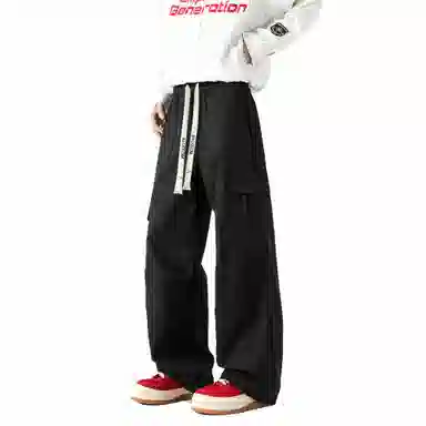 大卫贝肯 美式高街复古基础款纯色运动百搭工装裤 男女同款