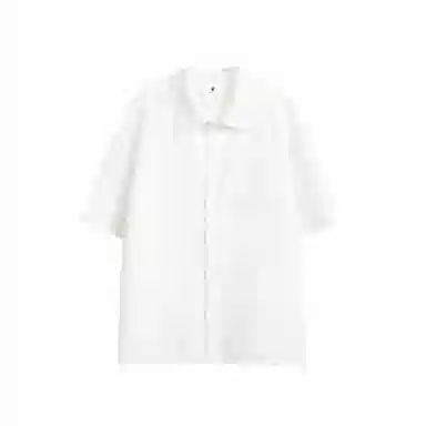 物质公式 高街透气纯色基础简约百搭大气宽松短袖衬衫 男女同款