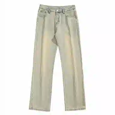 大卫贝肯 美式复古水洗休闲简约高街宽松舒适亲肤直筒牛仔裤 男女同款