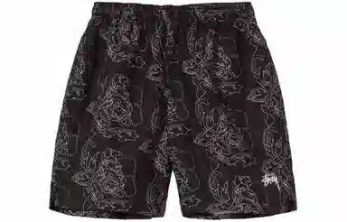 Stussy Embroidered Floral Shorts Black