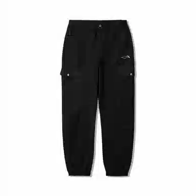 中国李宁 滑板系列 宽松束脚纯色休闲裤 男款 黑色