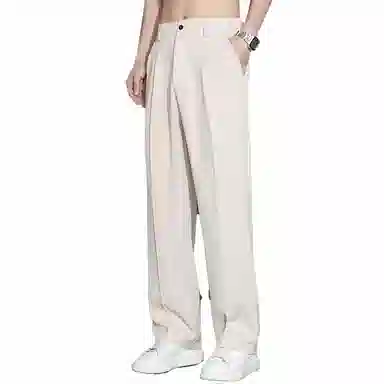 顶峰保罗 纯色垂感薄款舒适直筒休闲裤 男女同款