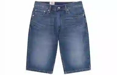 Levis Straight Loose Denim Shorts Blue