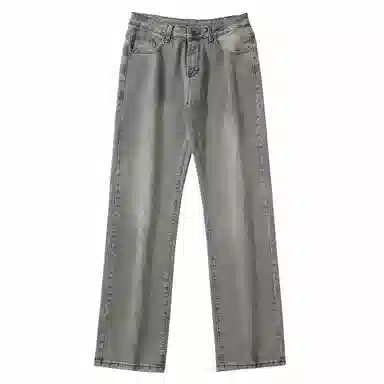 大卫贝肯 美式复古水洗休闲简约高街宽松舒适亲肤直筒牛仔裤 男女同款