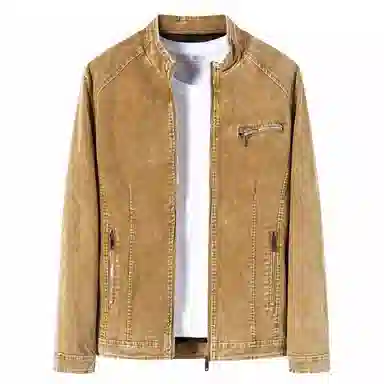 大白鲨 纯色百搭舒适皮衣 男款