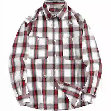 格蓝鹿 宽松翻领纯色休闲长袖衬衫 男款