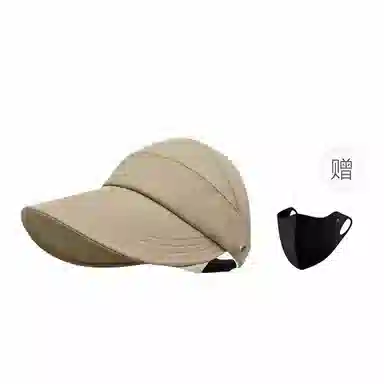 冠辉 夏季马尾空顶时尚设计修饰脸型显脸小可折叠遮阳太阳帽防紫外线半空顶轻盈清凉透气户外休闲运动 涤纶 防晒帽 男女同款情侣款