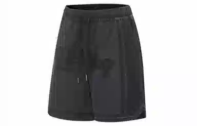 中国李宁 黄金年代 宽松水洗牛仔短裤 男款 黑色